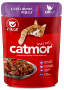 Catmor pouch liver chunks in jelly - Adult 