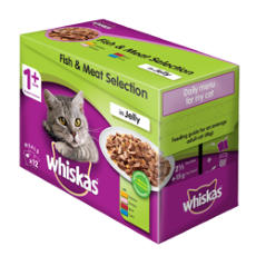 whiskas fish & meat selection pouches 12X85g